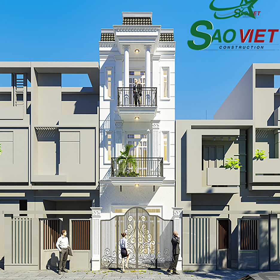 Mẫu thiết kế nhà phố bán cổ điển quận 12 – Xây Dựng 05