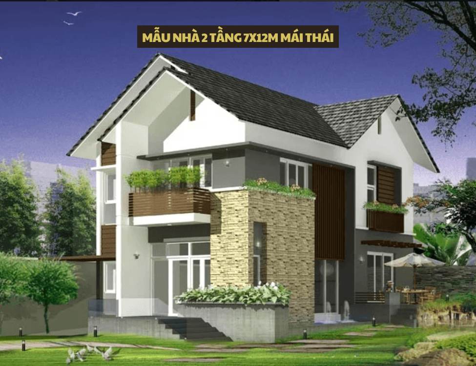 Tổng hợp bản vẽ nhà 2 tầng 7x12m