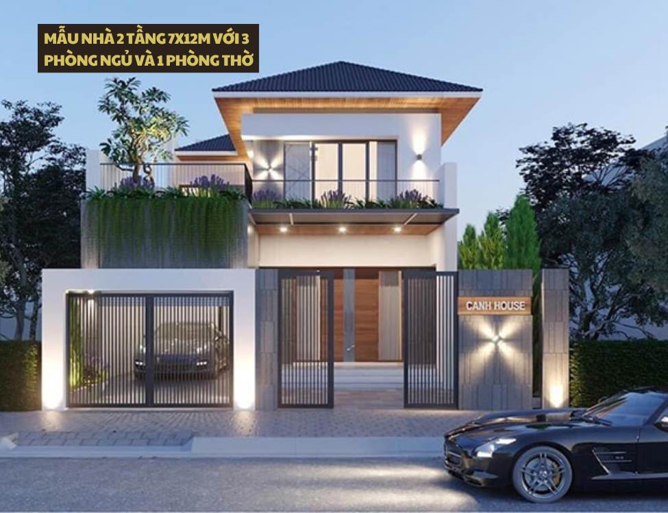 Tổng hợp bản vẽ nhà 2 tầng 7x12m