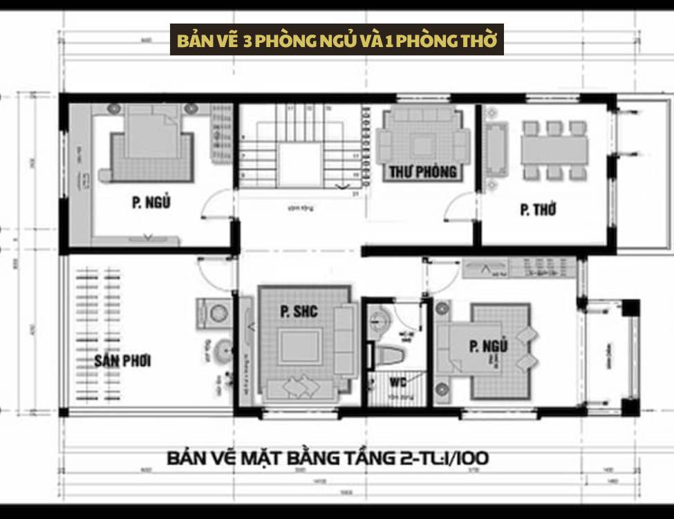 Tổng hợp bản vẽ nhà 2 tầng 7x12m