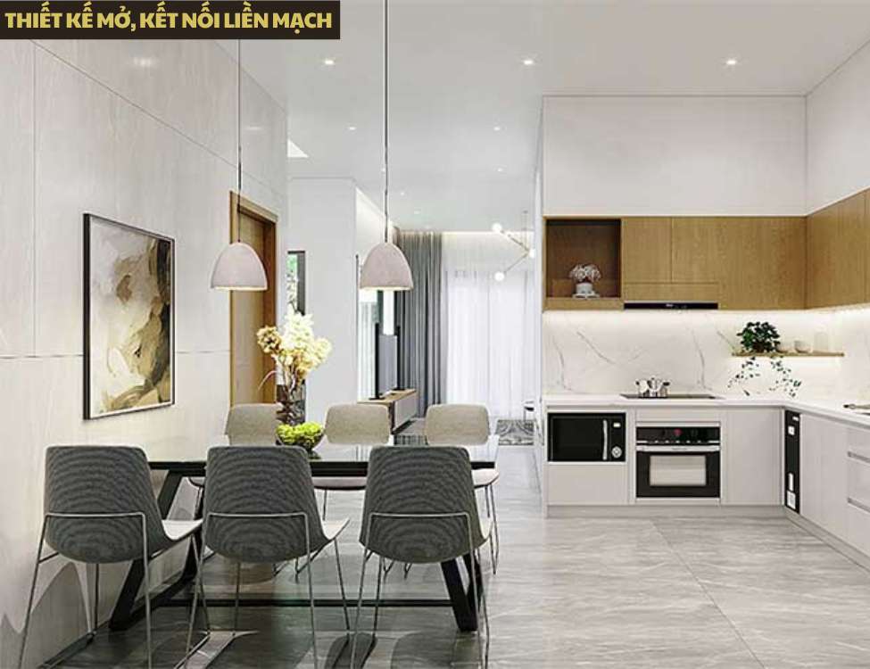 7 Quy tắc thiết kế phòng bếp nhà 3 tầng 80m2 - XÂY NHÀ ĐẸP